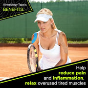 OK TAPE Precut Y-Shape Kinesiology Tape for Shoulder, Knee, Back, 10 Pcs, K Tape Strips, Provide Support & Relieve Discomfort, Water-Resistant Elastic Athletic Tape (3.5" x 10", Black)