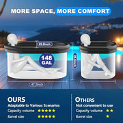 XXL Oval Ice Bath Tub for Cold Plunge, Portable Ice Pod with Lid, 148Gal Inflatable Cold Plunge Tub with 2 Drain Valves for Chiller Connection, Cold Therapy Recovery, Indoor Outdoor Use