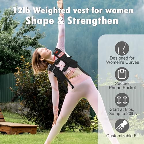 Weighted Vest for Woman and Men, 8lbs/12lbs/16lbs/20lbs/30lbs/40lbs Odorless Adjustable Straps Size Walking Vest,Running Vest with Underarm Buckle, Breathable Mesh Shoulder Pain Relief, Strength Training HIIT