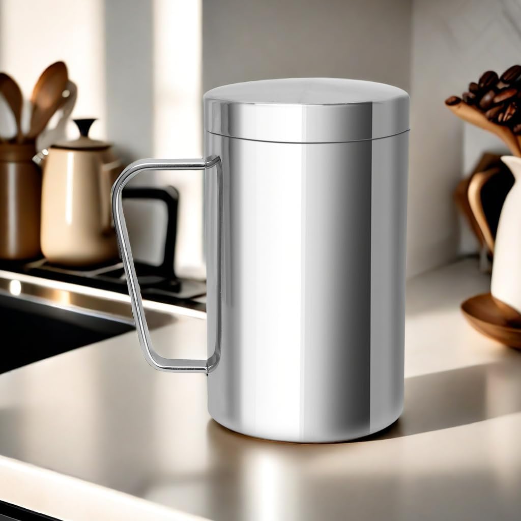 Stainless Steel Double Coffee Mug,16.5oz/500ml Tea Mug with Lid and Handle,Camping and Traveling Coffee Mug, 100% BPA Free,For Coffee, Tea,Juice,Milk, Hot and Cold Drinks (1 pc)