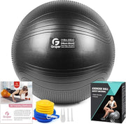 Yoga Ball, 18-30 Inch Extra Thick Exercise Ball for Workout Fitness Balance, Anti Burst Chair for Home and Office Desk, Includes Hand Pump & Workout Guide Access