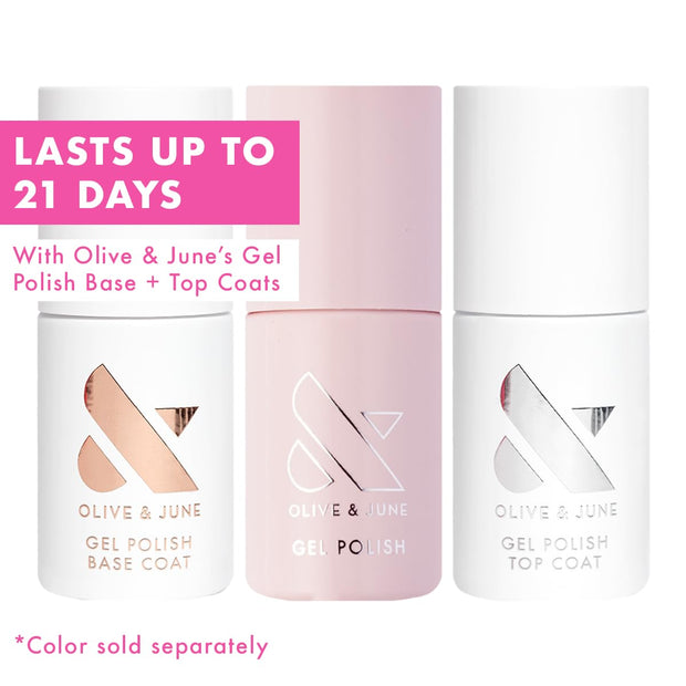 Olive & June Gel Mani System Set | Includes Nail Tools, Peel-Off & Gel Base Coats, Top Coat, LED Lamp, Cuticle Serum & The Poppy | Easy At-Home Mani Kit | 15-Free, Vegan, Cruelty-Free