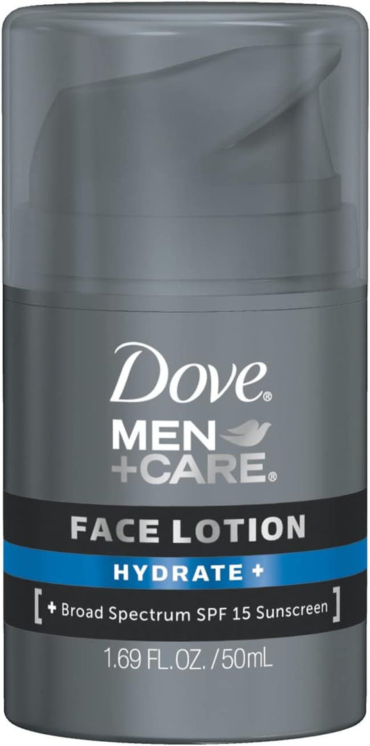 Dove Men + Care Face Lotion Hydrate with Broad Spectrum SPF 15, 1.69 Fl Oz