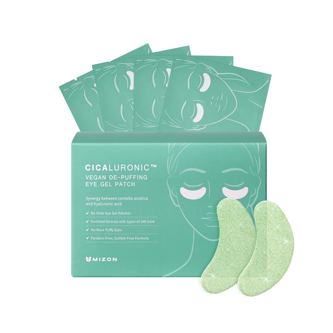 MIZON Under Eye Patches for Puffy Eyes & Dark Circles, 24K Gold & Snail Mucin, 60 Pcs – Anti-Wrinkle Collagen & Peptide Formula – Moisturizing Korean Eye Mask for Elasticity