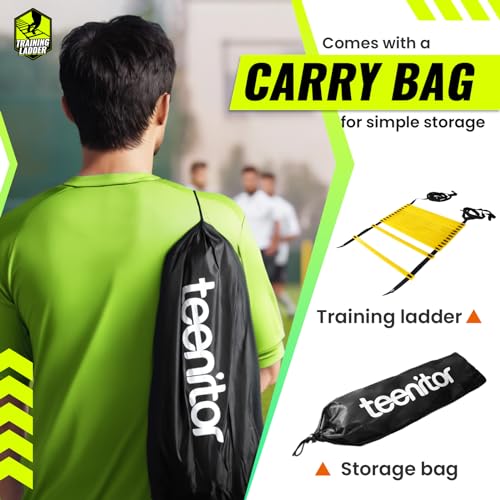 Teenitor Agility Ladder Speed Ladder Training Ladder for Soccer, Speed, Football Fitness Feet Training Carry Bag Agility Training Equipment 13 rungs, 23 feet