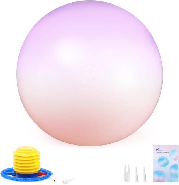 Sportneer Extra Thick Exercise Ball - 25.6''Yoga Ball with Quick Pump - Anti-Burst and Slip Resistant Fitness Ball Chair for Pregnancy and Physical Therapy