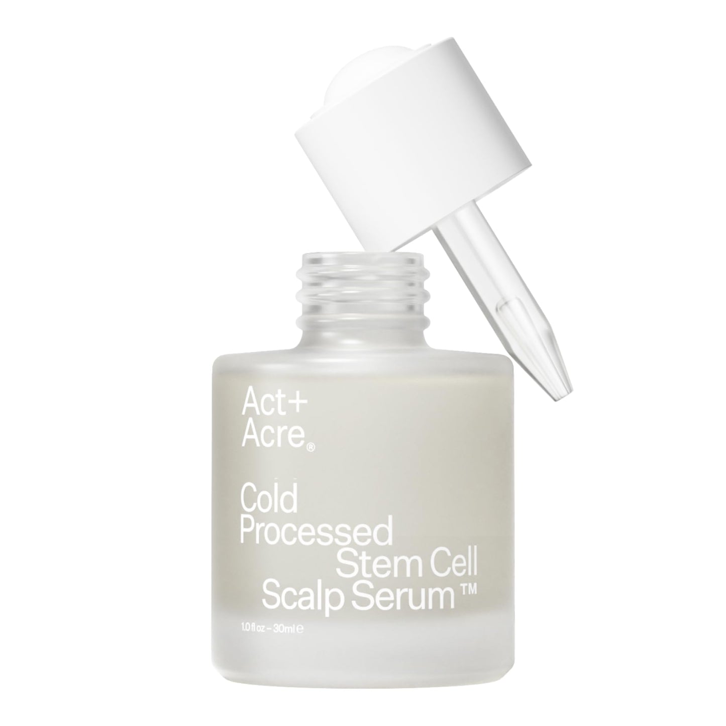 Act+Acre Cold Processed Stem Cell Scalp Serum | For Thicker, Fuller Looking Hair | Apple Stem Cells, Bamboo Extract, Aloe Vera | Strengthen, Hydrate, Reduce Shedding | Vegan, Color Safe | 2.2 Fl Oz