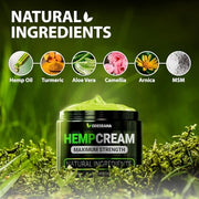 (2 Pack) Natural Hemp Cream - Maximum Strength Gel Rub to Soothe Discomfort - Cream with Hemp Oil, Arnica, MSM, Glucosamine, MSM, Aloe, Turmeric, Boswellia - Fast Absorption, Non-Greasy - 4 oz Total