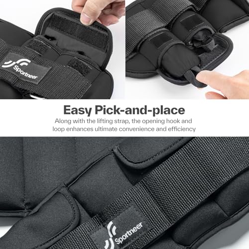 Sportneer Upgrade Adjustable Ankle and Wrist Weights for Women and Men 1-7 lbs / 1-10 lbs Set | Comfortable, Secure Fit for Walking, Running, Fitness, Physical Therapy, Home Gym