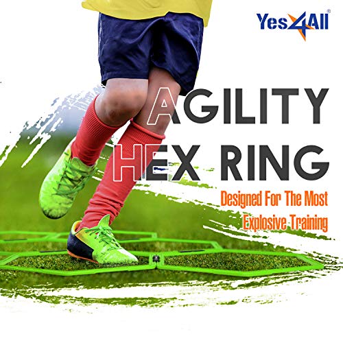 Yes4All Hex Agility Rings/Speed Rings with Carrying Bag – Hexagon Rings, Agility Hurdles for Agility Footwork Training