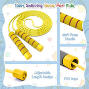 Jump Rope For Kids,Jump Rope Kids,Adjustable Soft Skipping Rope,Toddler Jump Rope With Skin-Friendly Foam Handles For Kids, Boys,Girls,Women, Men,Exercise Activity,Outdoor Fitness
