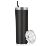 VEGOND Stainless Steel Tumblers Bulk 12 Pack, 20 oz Vacuum Insulated Skinny Tumblers with Lids and Straws, Double Wall Coffee Mug, Travel Water Cup, White