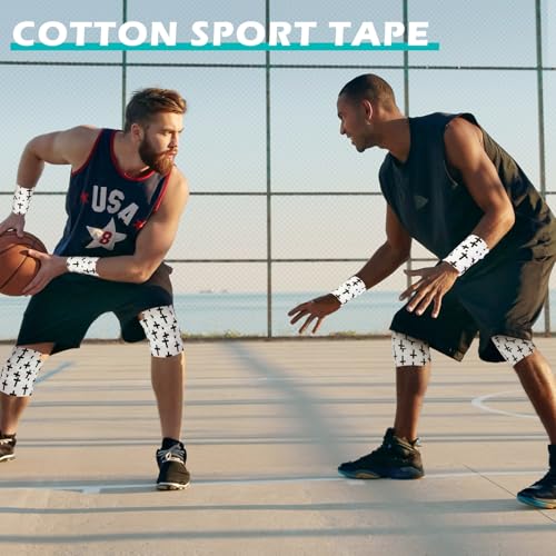 TrelaCo 1 Pcs Wrist Tape Baseball Cross Athletic 2in x 23ft Cotton Cross Wrist Tape Serrated Edges for Fingers Ankles Injury Wrap, Football Baseball Hockey Soccer (White)
