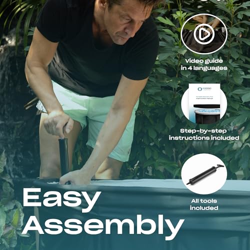 Recovery Long Pod XXL, Cold Plunge Ice Bath Tub for Athletes and Adults, Inflatable Cold Therapy Ice Barrel with Protective Lid Cover, Hooded Bathrobe, Stopwatch, Anti-Slip Mat