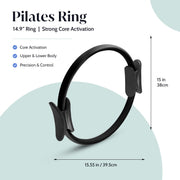 Pilates Ring Set - Essentials Kit with Magic Circle Pilates Ring, 3 Resistance Bands, Stretching Strap, Mini Exercise Ball, Exercise Guide, Fitness Essentials Starter Kit for Home Workout