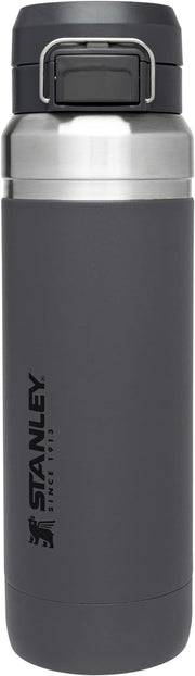 Stanley Quick Flip GO Water Bottle 36 oz | Push Button Lid | Leakproof and Packable for Travel and Sports | Insulated Stainless Steel | BPA-Free | Charcoal