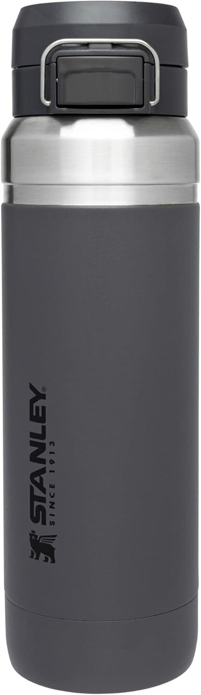 Stanley Quick Flip GO Water Bottle 36 oz | Push Button Lid | Leakproof and Packable for Travel and Sports | Insulated Stainless Steel | BPA-Free | Charcoal