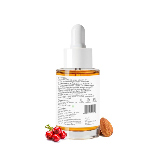 Natural Nail Growth Oil. Powerful Blend of Rosehip, Jojoba & Amond Oils. Promotes Stronger, Healthier Nails. Hydrates & Strengthens Cuticles for Faster Nail Growth - 1 Fl Oz