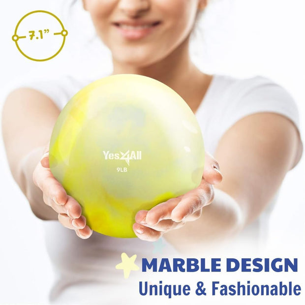 Yes4All Weighted Toning Balls for Exercise, Soft Medicine Balls for Exercise, Pilates, Yoga, Balance, Flexibility, 2-10lbs