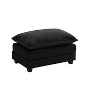 Ihanherry 146" U-Shaped Modern Sofa Modular Sectional Cloud Couch with 2 Ottoman, 6-Seat Chenille Deep Seat Sofa with 6 Pillows for Living Room, Bedroom and Apartment, Grey