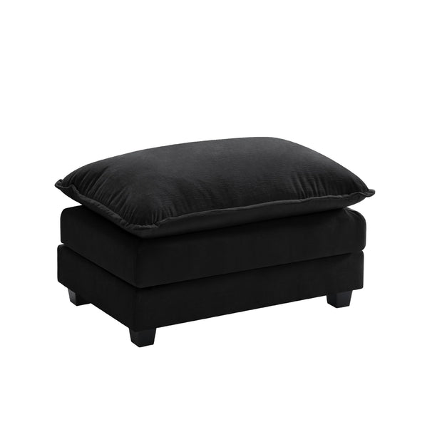 Ihanherry 146" U-Shaped Modern Sofa Modular Sectional Cloud Couch with 2 Ottoman, 6-Seat Chenille Deep Seat Sofa with 6 Pillows for Living Room, Bedroom and Apartment, Grey