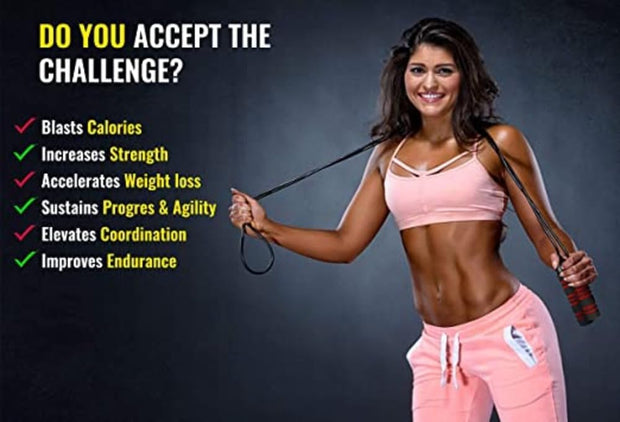 Weighted Jump Rope Workout (1LB) - Tangle-Free Ball Bearing Speed Skipping Rope for MMA Boxing Weight-loss Crossfit Fitness Home Exercise - Adjustable Rope Foam Handles for Men Women Cardio Training