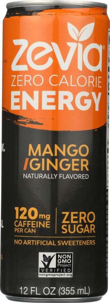 ZEVIA, DRINK, ENERGY, MANGO GINGER - Pack of 12