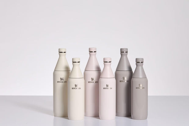 Stanley All Day Slim Bottle 34 oz | Leakproof Twist on Lid | Slim Design for Travel and Gym | Insulated Stainless Steel Water Bottle | BPA-Free | Pomelo
