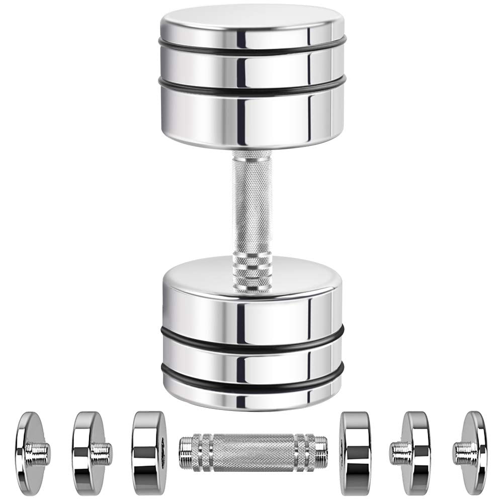 Northdeer Steel Dumbbells Ultracompact & Adjustable Chrome Dumbbell with Foam Handles 5lb 10lb 15lb 20lb 30lb 50lb Home Gym Workout (Choice of Size)