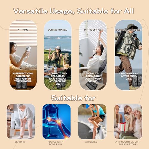 Portable MHD EMS TENS Foot Massager for Plantar Fasciitis & Neuropathy Pain Relief - Deep Tissue Electric Muscle Stimulator, Adjustable Intensity, Lightweight Design for Home, Travel, Office Use