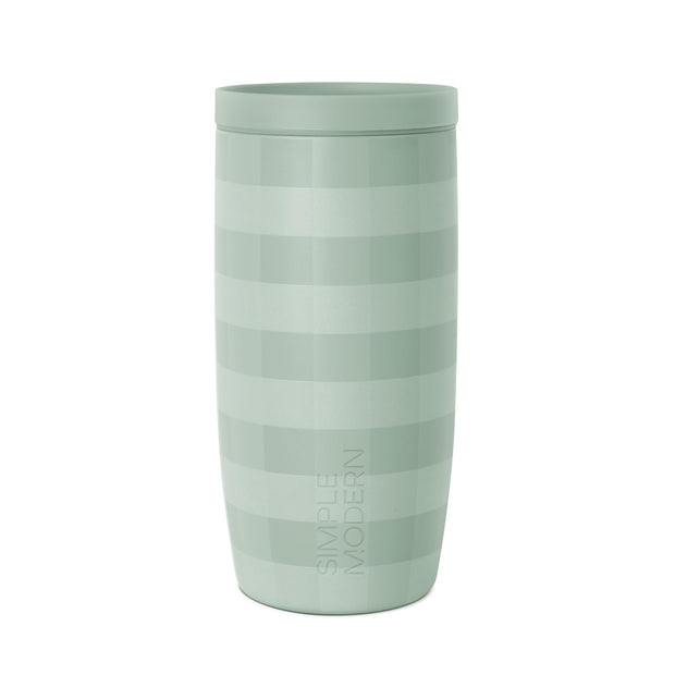 Simple Modern Travel Coffee Mug Tumbler with 360° Lid | Ceramic-Lined Insulated Stainless Steel Cold Brew Iced Coffee Cup Thermos | Gift for Women Men Her Him | Voyager Signature | 16oz | Almond Birch