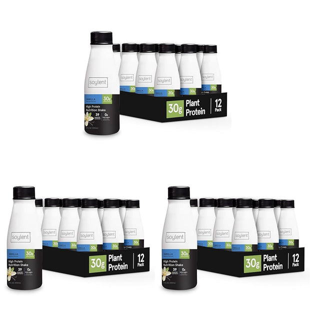 Soylent Complete Protein Shake, Chocolate, 30g Protein, Vegan, Dairy Free and 0g Sugar, Ready to Drink Protein Drinks, 11oz (12 Pack)