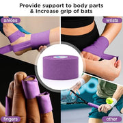 OK TAPE 4 Rolls Athletic Tape, Sports Tape for Injuries, Rigid, Easy Tear Medical Tape, Wrist Tape, No Sticky Residue | Secure Ankle, Finger, Knee- 1.5inch x 15yards (Purple)
