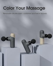 Mini Massage Gun, Percussion Muscle Massager for Back Pain Relief, Compact Sports Travel Massage Gun with 6 Massage Heads 4 Speeds, Gift for Her, Home, Athletes