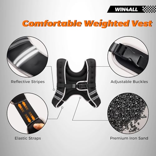 Weighted Vest Woman, 6lb/8lb/12lb/16lb/20lb, Adjustable Women Weighted Vest for Walking, Strength Training, Running, Fitness, Muscle Building, Black