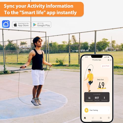 Jump Rope With Counter and App - Tangle-Free Rapid Speed Skipping Rope for Fitness, Home Exercise, Workout - Gifts for Adults, Women, Men, Kids