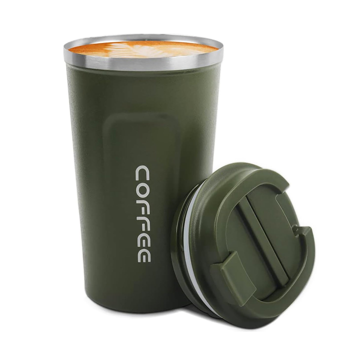 MOMSIV 12oz Travel Mug, Insulated Coffee Cup with Leakproof Lid, Travel Coffee Mug Vacuum Stainless Steel Double Walled Reusable Coffee Cup for Hot and Cold Water Coffee