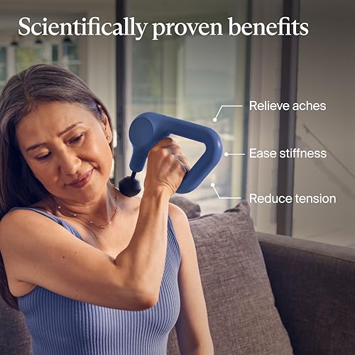 TheraGun Therabody Relief Handheld Percussion Massage Gun - Easy-to-Use, Comfortable & Light Personal Massager for Every Day Pain Relief Massage Therapy in Neck, Back, Leg, Shoulder and Body (Navy)