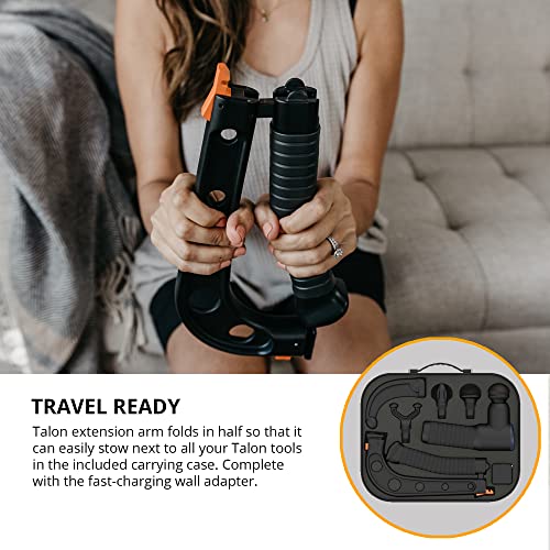 Talon Percussion Massage Gun + Massage Cane + Gun Holder System - Deep Tissue Muscle Massager with Arm Attachment for Whole Body Pain Relief, Upper and Lower Back, Neck & Shoulder Relaxer
