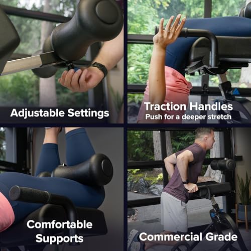 Teeter DEX II Inversion & Core Training; Decompression Roman Chair Hyperextension Bench for Ab, Back, & Core Strength; Commercial-Grade 350lb-Rated Home Exercise Equipment