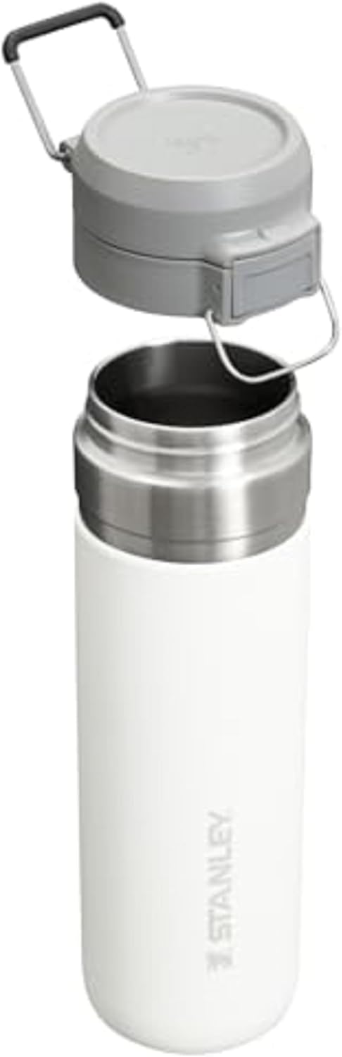 Stanley Quick Flip GO Water Bottle 24 oz | Push Button Lid | Leakproof and Packable for Travel and Sports | Insulated Stainless Steel | BPA-Free | Polar