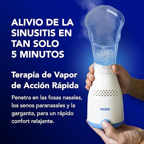 Vicks Sinus Inhaler - Non-Medicated Steam Relief for Allergies, Congestion, Cough & Colds, Vocal Steamer, Soothes Nasal & Throat Passages, Works with VapoPads (1 Included)
