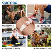 Wound Closure Strips(0.6"x 3.1" - 4 Pcs), Butterfly Bandages for Wound Care, Steri Emergency Laceration Closures Without Stitches for Outdoors Use.
