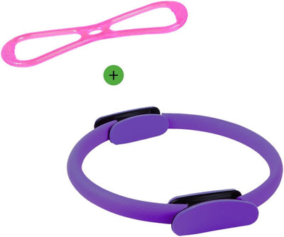 KEVENZ Fitness Circles, with 1 Pilates Ring and 1 Exercise Bands (15 inch, 20 lbs)