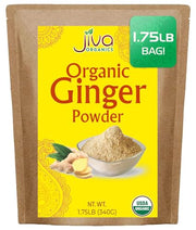 Jiva Organic Ginger Powder 1.75 Pound Bulk Bag - Non-GMO, Finely Ground, Keto, Raw & Pure Ground Ginger Root
