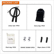 Speed Jump Rope - 360° Swivel Ball Bearing - Adjustable steel coated rope-Aluminum Anti Skipping Handle -Fitness Training Boxing Sports Exercises -Suitable for Kids and Adults