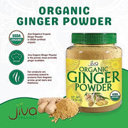 Jiva Organics Organic Ginger Root Powder 1 LB Jar - Gluten Free, Non-GMO - for Cooking, Baking, Tea & More - Bulk Ginger Ground Dry