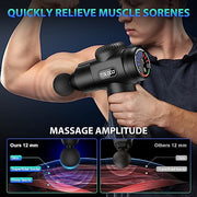 TOLOCO Massage Gun, Deep Tissue Back Massage for Athletes for Pain Relief, Percussion Massager with 10 Massages Heads & Silent Brushless Motor, Gifts for Fathers Day, Black