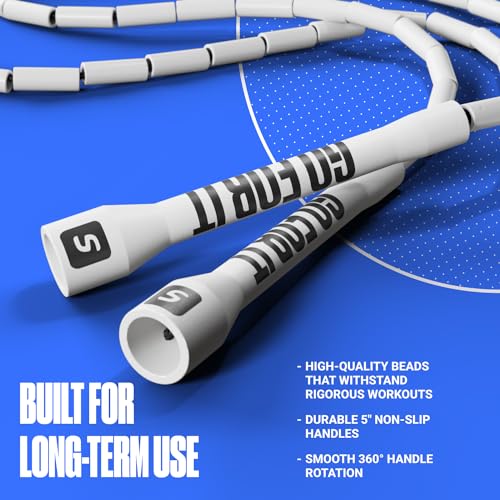 Sportbit Elite Beaded Jump Rope - Adjustable Speed Rope for Fitness, CrossFit, Boxing - Tangle-Free, Lightweight