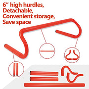 Speed & Agility Ladder Training Equipment Set, Includes 12 Rung 20ft Agility Ladder, 4 Agility Hurdles,12 Disc Cones, 1 Resistance Parachute for Training Football Soccer Basketball Athletes